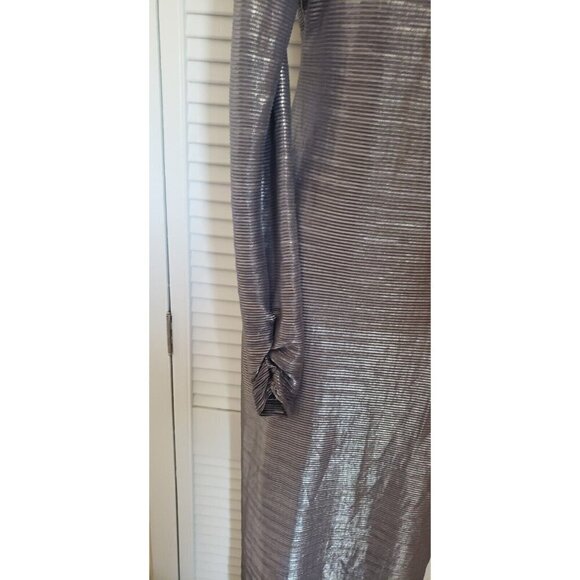 NEW FREE PEOPLE METALLIC OPEN BACK MILA MOCK NECK MAXI DRESS MEDIUM - Picture 6 of 13